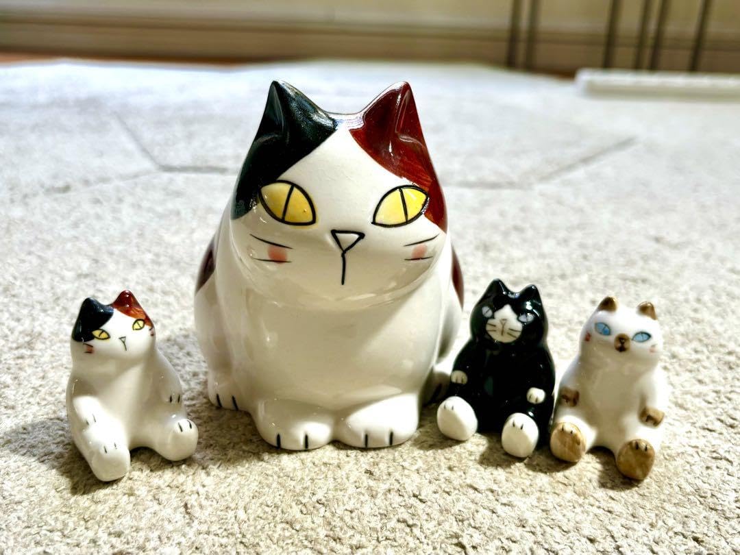 Amazon.co.jp: 吉沢深雪 MIKE ミケ貯金箱と箸置き3匹セット 有田焼